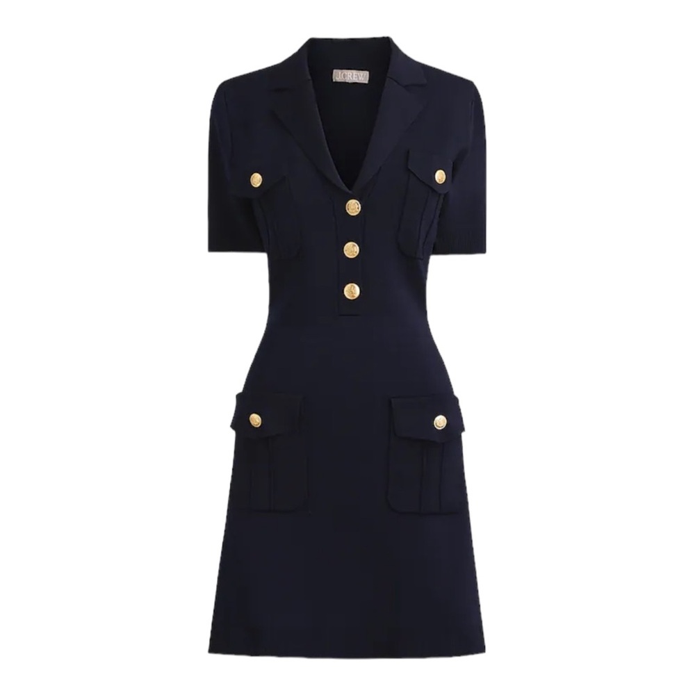 J Crew Lady jacket sweater-dress Size Large Navy Blue